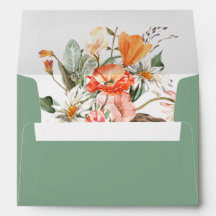 Elégante aquarelle vert Floral Adresse de retour