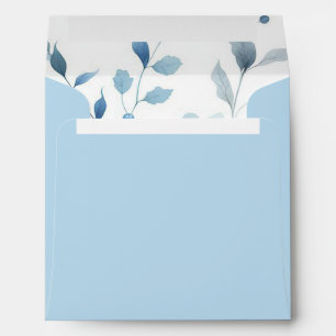 Enveloppe Élégante Bleue à Motifs Floraux pour Bab