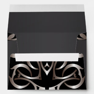 Enveloppe Élégante bordure baroque bronze vintage sur fond n