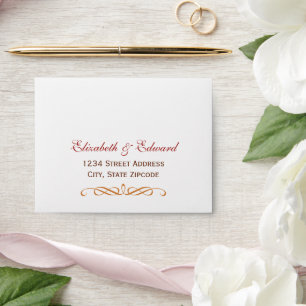 Enveloppe Élégante Calligraphie de Réponse de Mariage aux Co