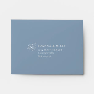 Enveloppe Élégante calligraphie Dusty Blue carte RSVP
