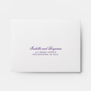 Enveloppe Élégante calligraphie Mariage royal violet RSVP