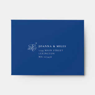 Enveloppe Élégante calligraphie Marseille Bleu RSVP