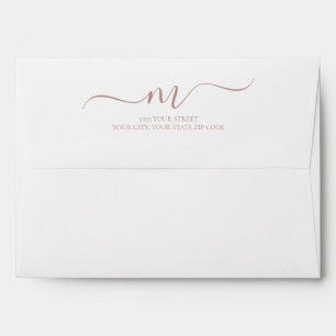 Enveloppe Élégante calligraphie rose poussiéreuse adresse d'