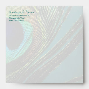 Enveloppe Élégante couleur Bohème Peacock Feather Photo