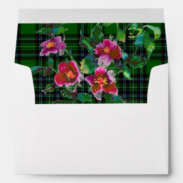 Enveloppe Elégante couleur magenta rose flancs d'aquarelle p (Dos (Bas))