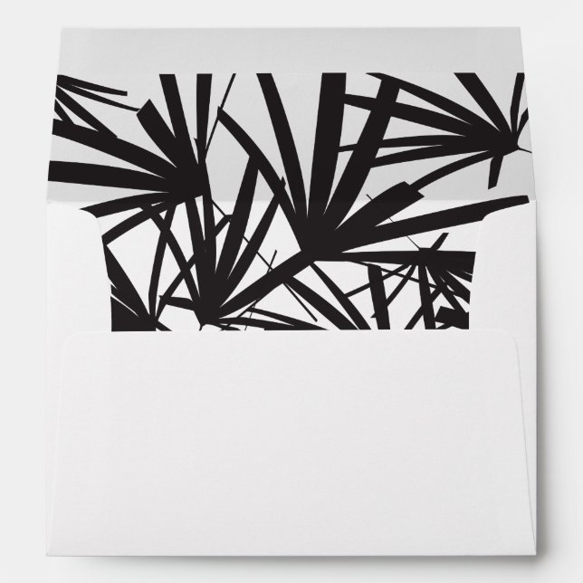 Enveloppe élégante de cadres de palme noire (Dos (Bas))