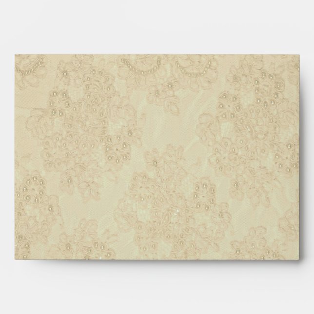Enveloppe élégante de carte en dentelle perlée (Devant)