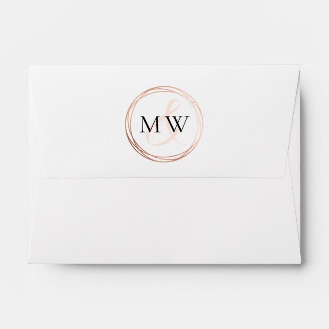 Enveloppe élégante de la suite Mariage Monogram (Dos (Haut rabat))