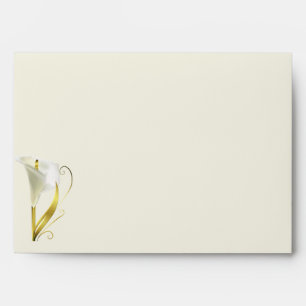 Enveloppe élégante de mariage d'ivoire et d'or