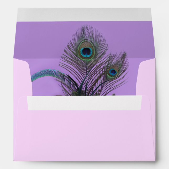Enveloppe élégante de paon (pourpre) (Dos (Bas))