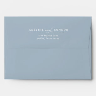 Enveloppe Élégante Dusty Blue Calligraphie s'adressant Maria