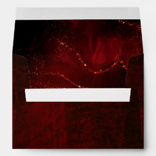 Enveloppe élégante en velours rouge avec paillette