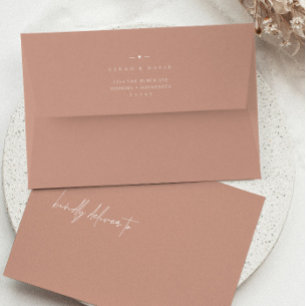 Enveloppe Élégante Faire-part de mariage A7 moderne rose pâl