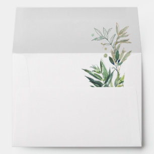 Enveloppe Élégante Faire-part de mariage de verdure d'olive