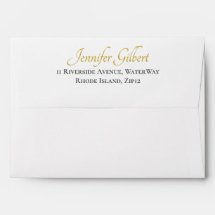 Enveloppe Elégante Faux Gold Return Adresse 5x7