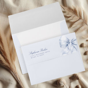 Enveloppe Elégante Fête des mariées Bleue Bow