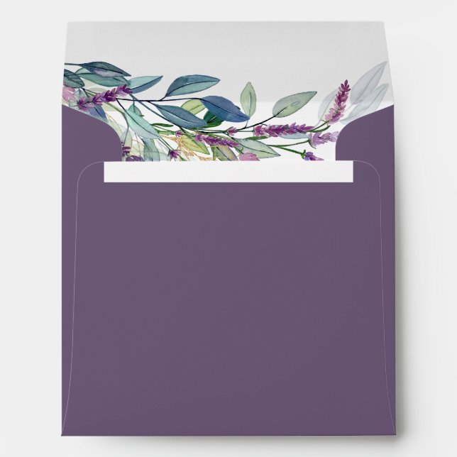 Enveloppe Élégante Fête des mariées d'aquarelle florale de l (Dos (Bas))