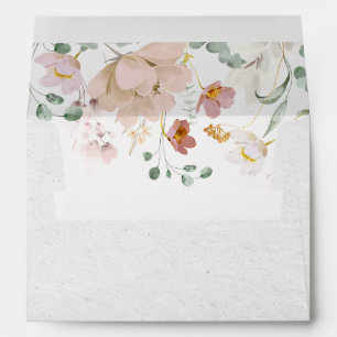 Enveloppe Elégante Fête des mariées de fleurs de jardin rose