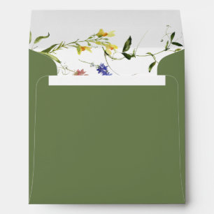Enveloppe Elégante Fête des mariées Fleur sauvage d'été