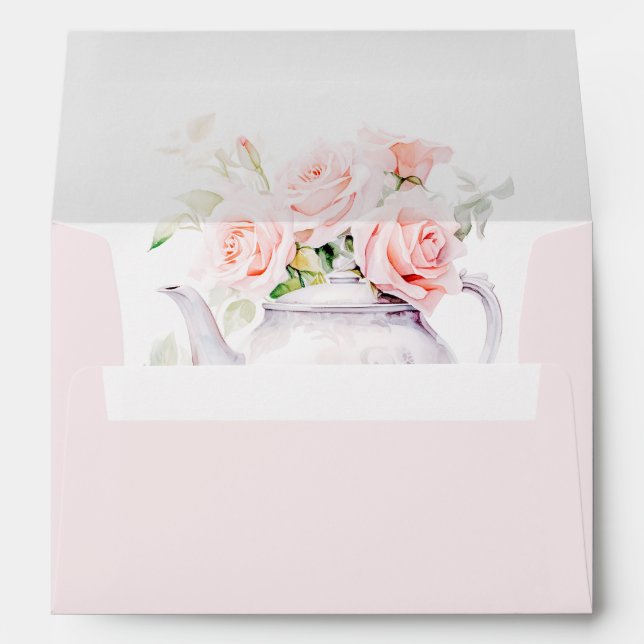 Enveloppe Elégante Fête des mariées Tea Party (Dos (Bas))