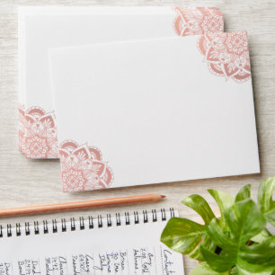 Enveloppe Élégante fleur Mandala Rose Gold