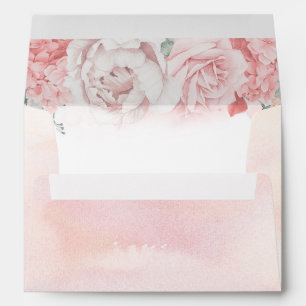 Enveloppe Élégante Fleurs Roses Douces Occasion spéciale