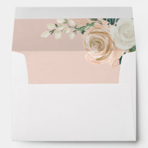Enveloppe élégante florale à rayures modernes rose