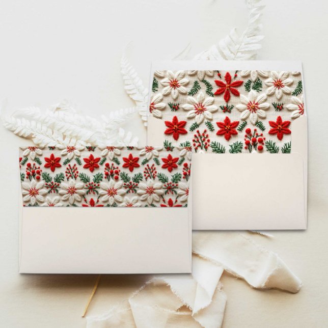 Enveloppe Élégante florale de Noël (Christmas Winter Floral Envelope)
