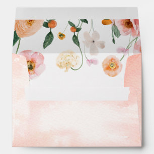 Enveloppe élégante florale de pavot rose