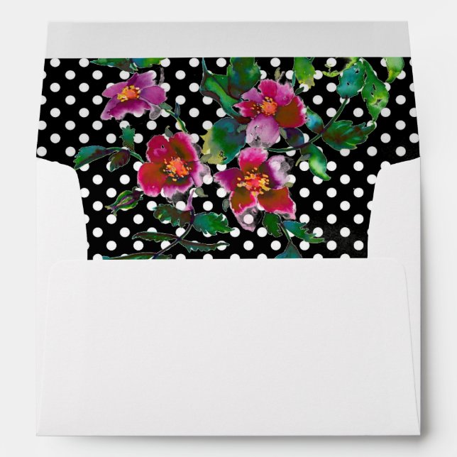 Enveloppe Elégante flûte d'aquarelle magenta rose (Dos (Bas))