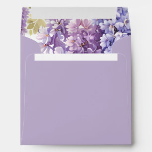 Enveloppe Elégante glycine d'aquarelle bleu violet doux
