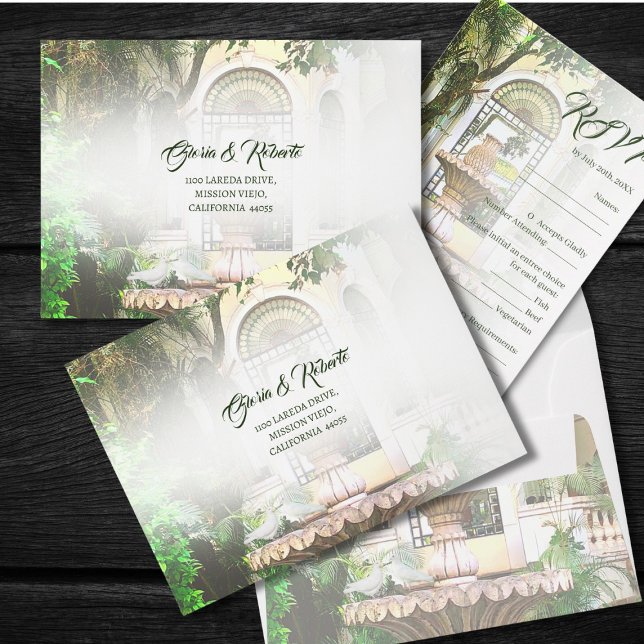 Enveloppe Elégante Hacienda Doves blanches Mariage mexicain  (Créateur téléchargé)