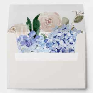 Enveloppe Elégante Hydrangée Bleue Faire-part de mariage d