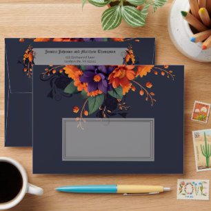 Enveloppe Elégante invitation Gothique 3D Floral A7 - 5x7"