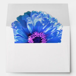 Enveloppe Elégante marguerite bleue florale