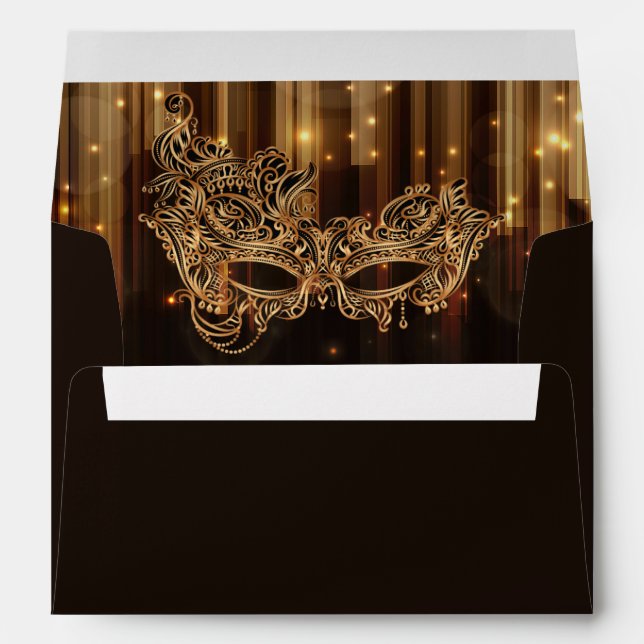 Enveloppe Elégante Masquerade Quinceañera 15e anniversaire (Dos (Bas))