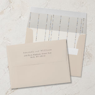 Enveloppe Élégante Neutre de Mariage avec Motif