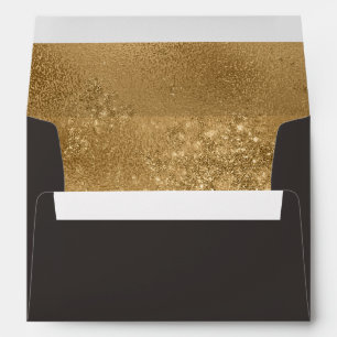 Enveloppe Elégante Parties scintillant Brown Taupe Or