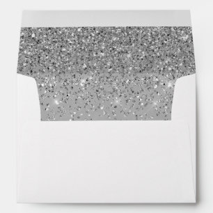 Enveloppe Elégante Parties scintillant d'argent Confetti Mar