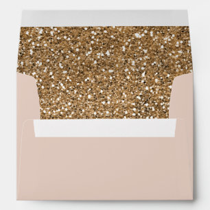 Enveloppe Elégante Parties scintillant moderne Rose Gold Blu