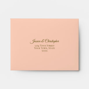 Enveloppe Elégante pêche de corail avec mariage de dentelle