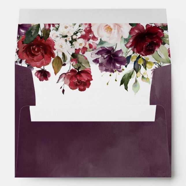 Enveloppe élégante Rose et rose pâle de Bourgogne (Dos (Bas))