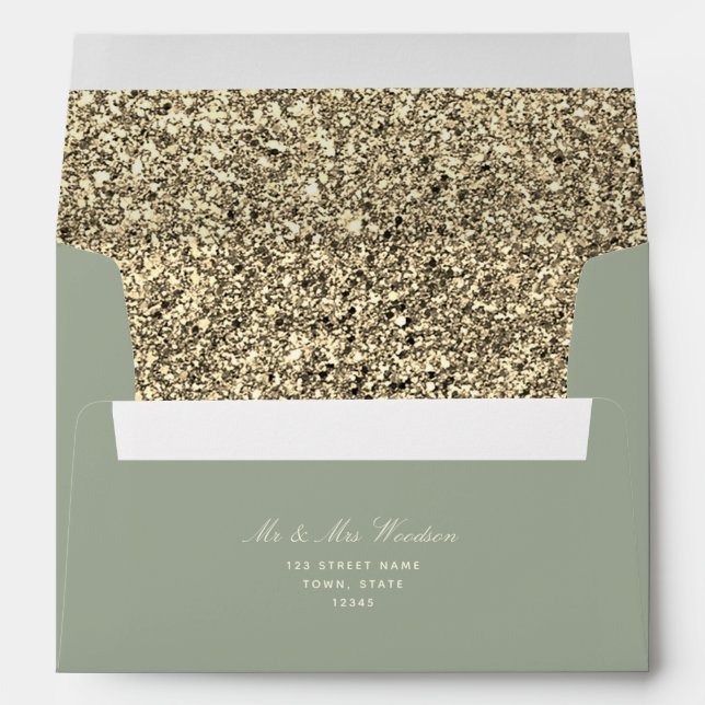 Enveloppe élégante Sage Green 5x7 (Dos (Bas))