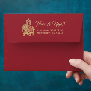 Enveloppe Élégante Suite de Mariage Indienne Ganesha