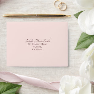 Enveloppe Élégantes Fleurs d'Anémone Rouge Marsala Mariage