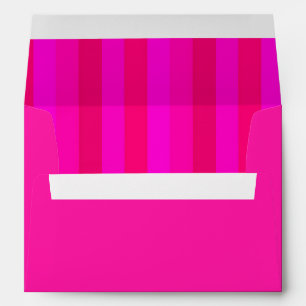 Enveloppe Élégantes, rayures rose et rouge vibrantes