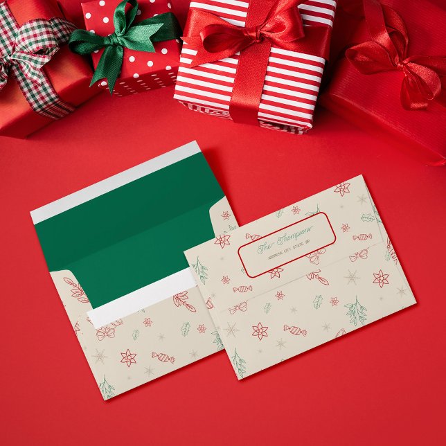 Enveloppe Éléments de Noël minimaux mignons (Créateur téléchargé)