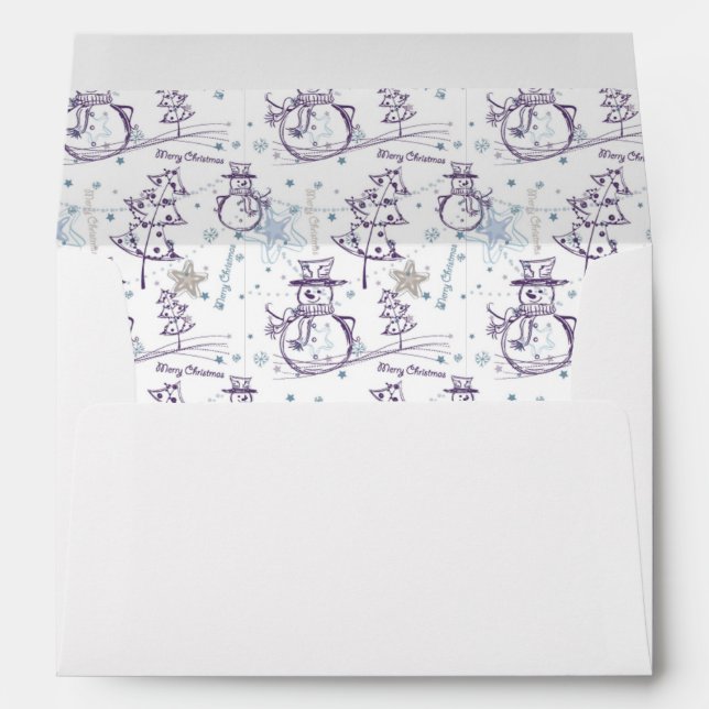 Enveloppe Eléments de Noël Sketch Snowman (Dos (Bas))