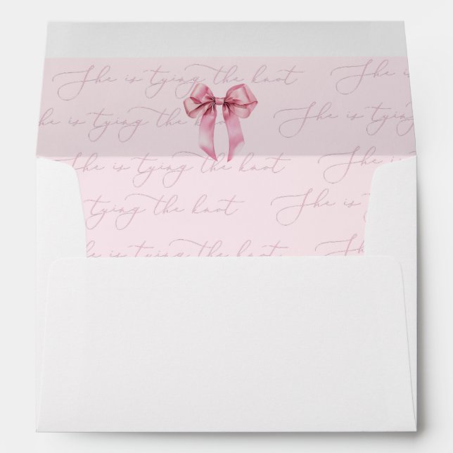 Enveloppe Elle attache la Noeud Rose Mariage Shower (Dos (Bas))